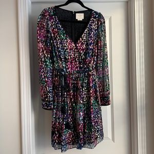 Kate Spade Metallic Multi Dot Mini Dress Size 8